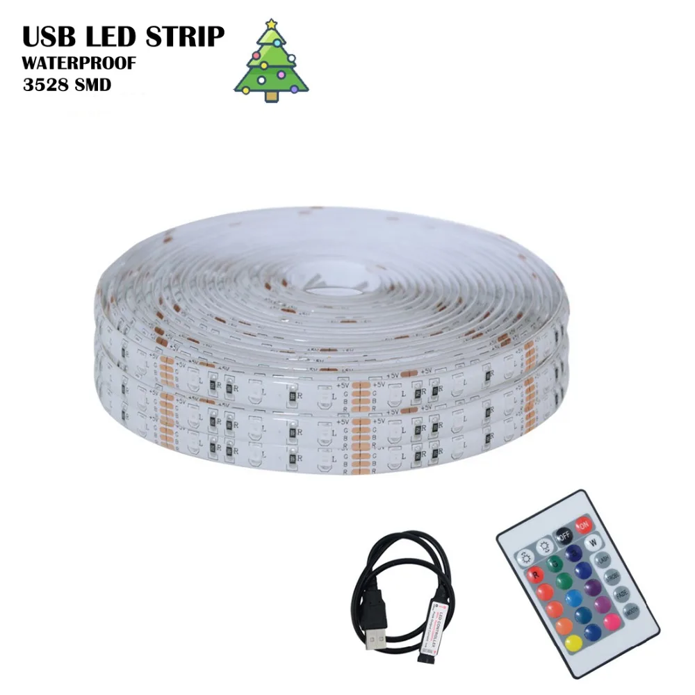 RGB Светодиодная лента USB 5 В водонепроницаемый пульт дистанционного управления с