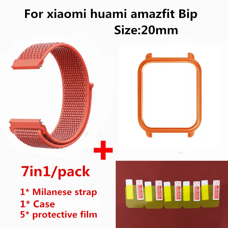 Водонепроницаемый нейлоновый ремешок 20 мм с защитным чехлом для часов xiaomi Huami