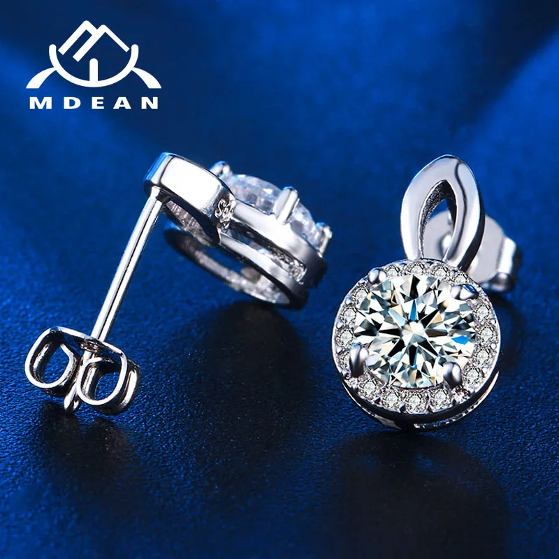 Женские серьги гвоздики MDEAN свадебные ювелирные изделия белого и золотого цвета