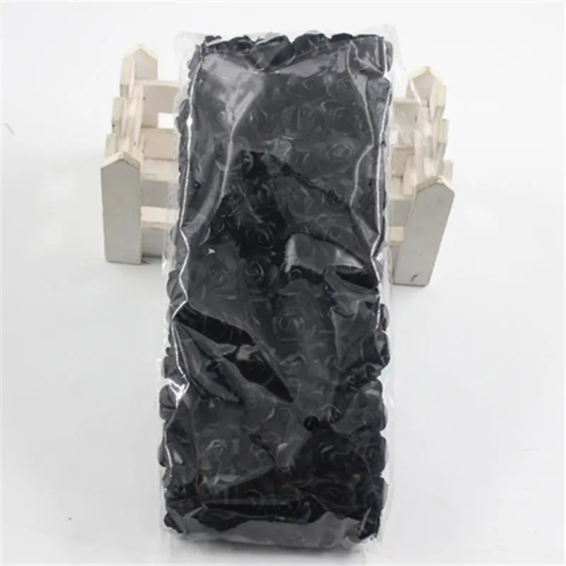 black 144 шт./лот 1,8 см мини бумага розы цветы свадебное оформление букета бумага цветок для DIY Бумага в форме цветков для скрапбукинга дешевые Флорес - Цвет: black