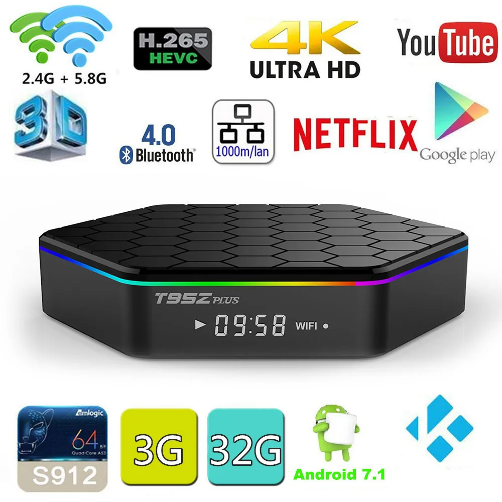 ТВ приставка Android WiFi S912 четырехъядерный Смарт пульт дистанционного управления 2 +