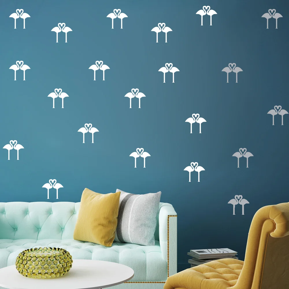 Heart-Shaped Flamingo Wall Decal Sticker Art Decor Creative Kids Room Removable Sticke Vinyl Carving Bird T170312 | Дом и сад