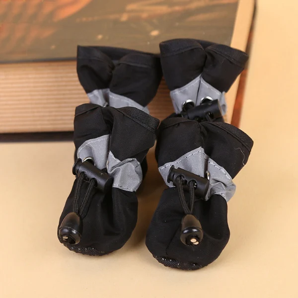 Black single shoes Зима собака обувь одного противоскользящие непромокаемые зимние сапоги обувь толстые теплые для маленькой кошки носки для собак пинетки 4 шт. Waterproos - Цвет: Black single shoes