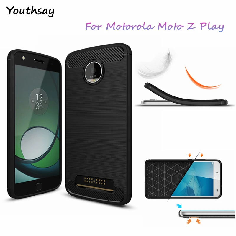 Чехол Youthsay для Motorola Moto Z Play мягкий чехол из углеродного волокна телефона Play| |