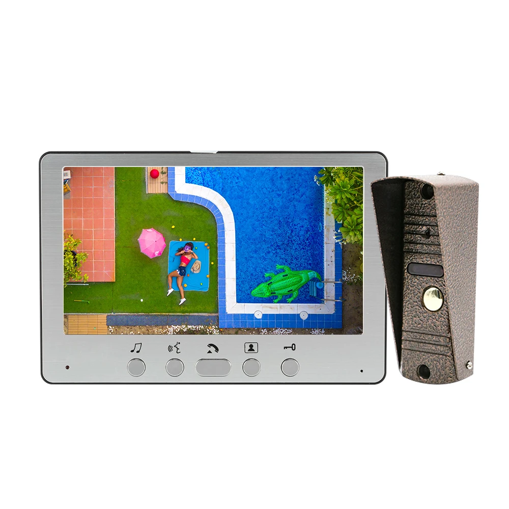 7 дюймов Проводная видеодомофон дверной звонок Камера монитор Системы с