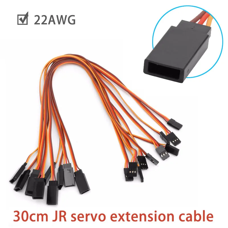 10 шт./компл. 300 мм 30 см 22AWG servo свинцовый Удлинительный кабель жила провода шнура JR