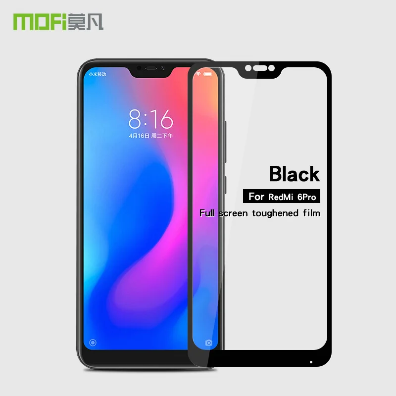 Xiaomi mi A2 Lite Стекло закаленное MOFi полное покрытие A2Lite защитная пленка mi A2 Lite Экран протектор 2 облегченное Закаленное стекло пленка