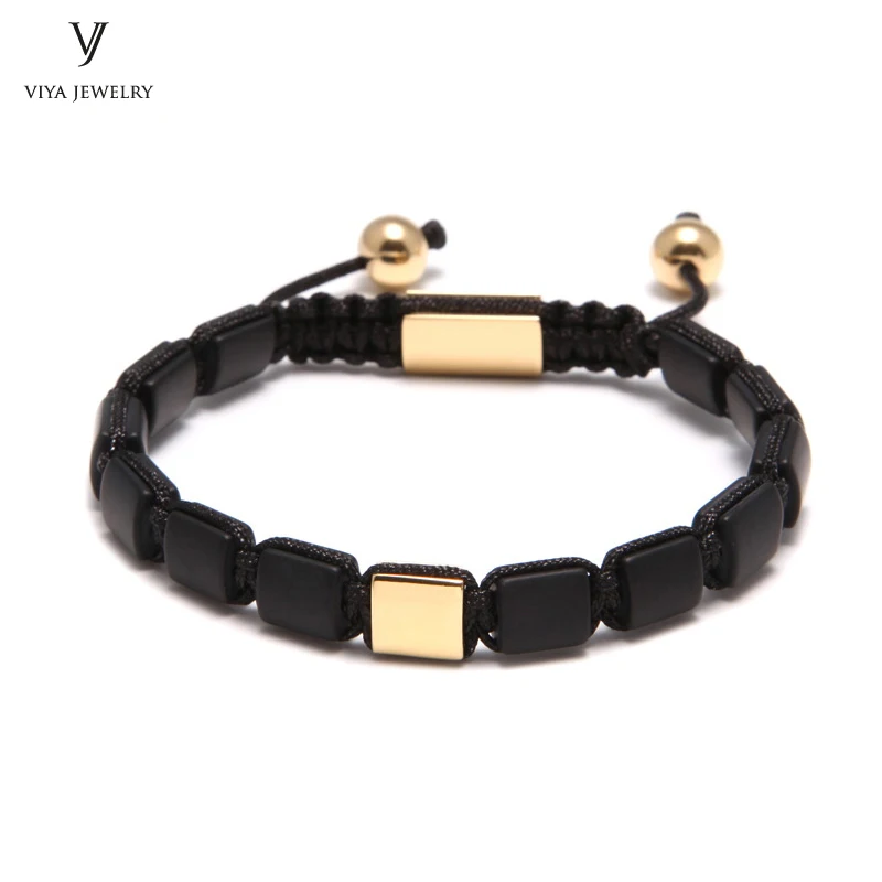 Синий квадратный лазурит бусины DIY модные ювелирные изделия регулируемый