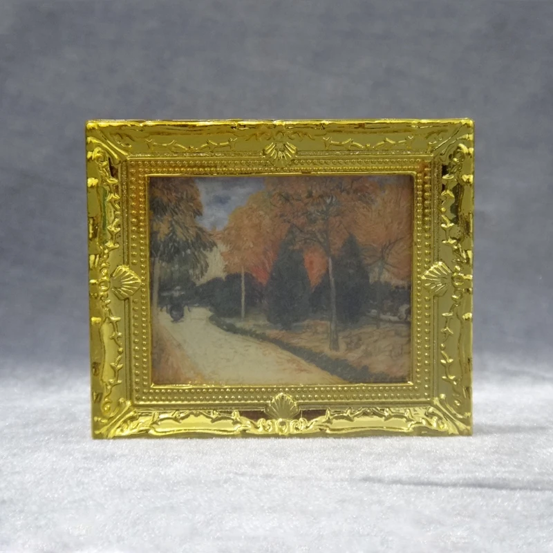 Mini Oil Painting DIY Dollhouse Miniature 1:12 Scenery Poppenhuis Miniatura 1/12 Furniture Doll house |