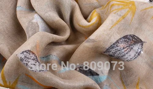 Женские шифоновые шарфы в этническом стиле из хлопковой пряжи вуаль лилия