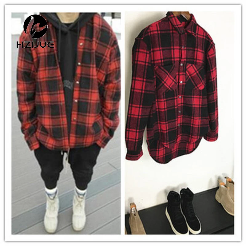 Толстая фланелевая рубашка в клетку с длинным рукавом Осень зима|plaid shirt men|shirt menlong