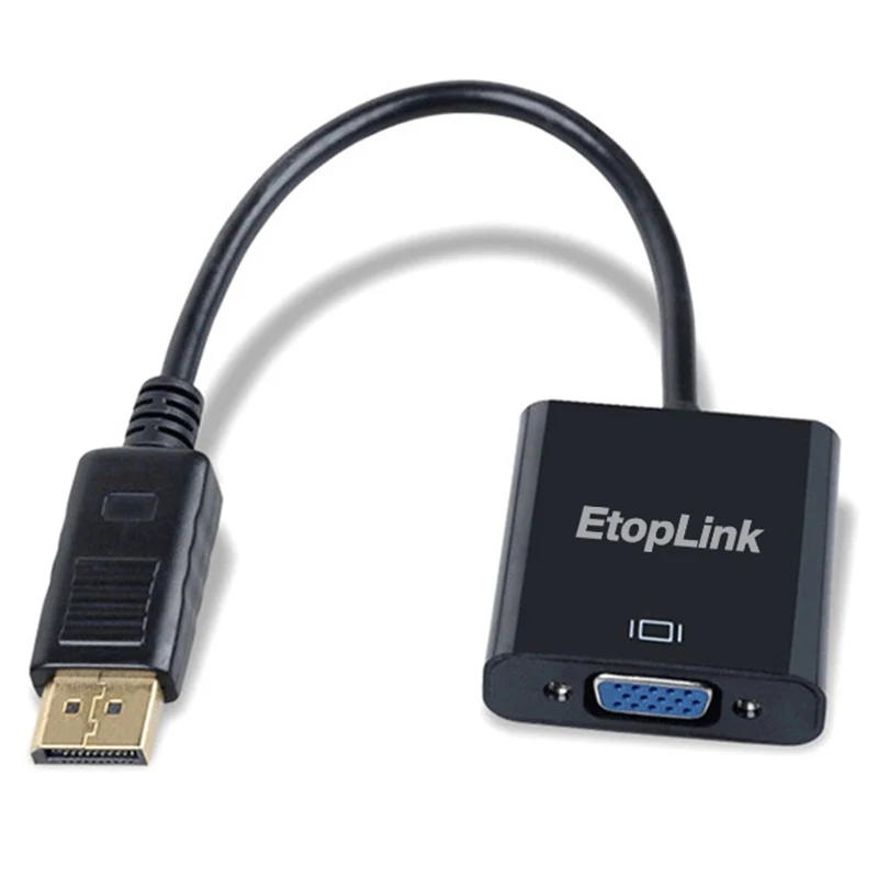 Адаптер EtopLink DP для VGA DisplayPort конвертер кабели мужчин и женщин 1080P HDTV MacBook проектор