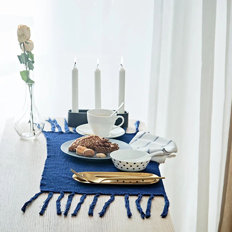 Минимализм настольная дорожка с кисточкой макраме Tafel Loper Caminos De Mesas современный