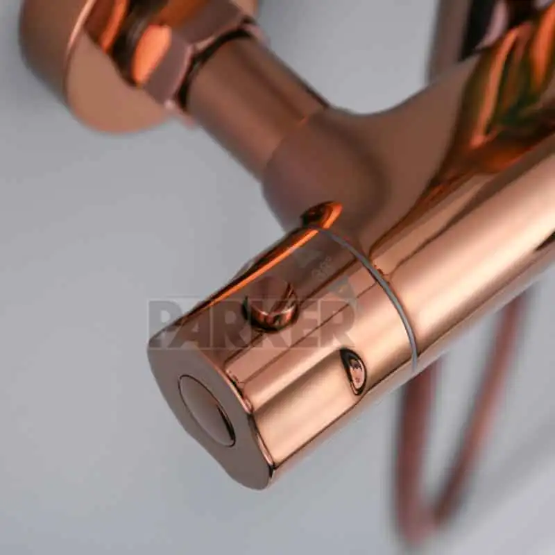 Роскошная ванная латунное розовое золото Душевая система настенная 8 дюймов