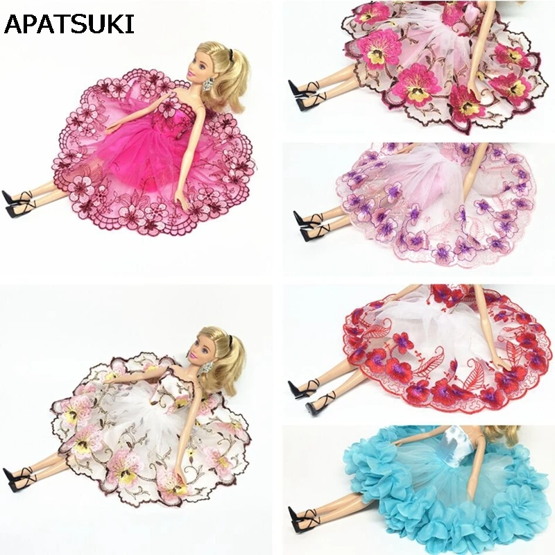 6 шт./лот Кукольное платье одежда с открытыми плечами для куклы Барби