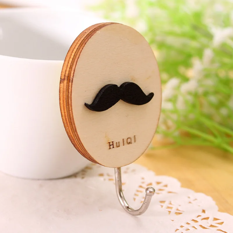 Beard Деревянный мультфильм вешалка держатель для ключей настенные крючки пальто вешалка для полотенец милые животные настенный крючок минималистский домашний декор Органайзер - Цвет: Beard