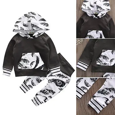 Одежда с длинными рукавами белого и серого цвета для маленьких мальчиков девочек