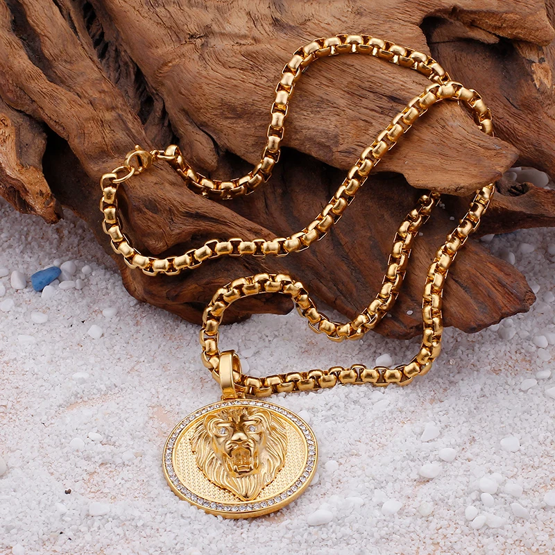 Тяжелая 88 г 24 дюймов 6 мм Rolo коробка цепь из нержавеющей стали с AAA кристаллами