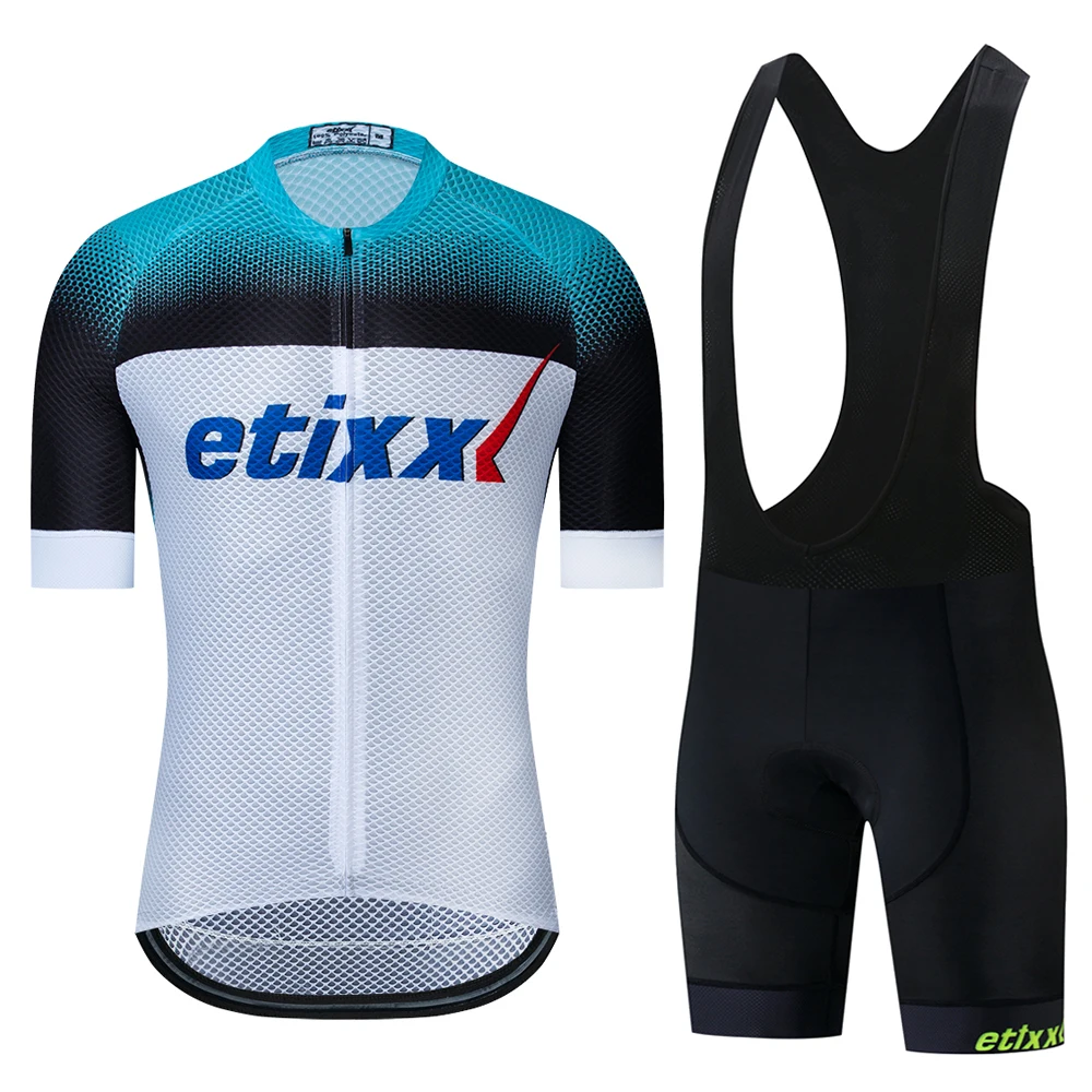 Bib Cycling Set 07 ETIXXL для мужчин Велоспорт Джерси летний короткий рукав набор Майо нагрудник шорты велосипедная одежда спортивная одежда рубашка костюм - Цвет: Bib Cycling Set 07