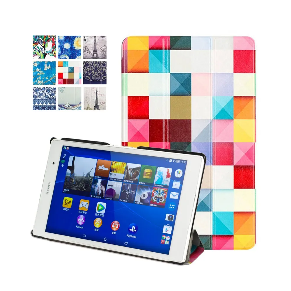 Чехол для sony xperia Z3 tablet compact 8 ''tablet pu кожаный чехол-книжка smart folio для sony tablet z3 capa+ подарок