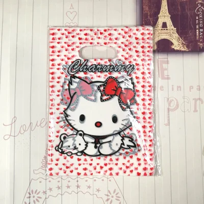 100 шт/Партия 15x20 подарочные сумки ручки пластиковая сумка для хранения одежды сумка для вечеринок упаковочный пакет для покупок Свадебные украшения - Цвет: Оранжевый