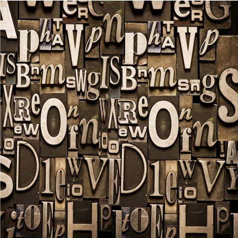

photo wallpaper 3D Stereo English alphabet background wall mural restaurant wallpaper custom studio mural