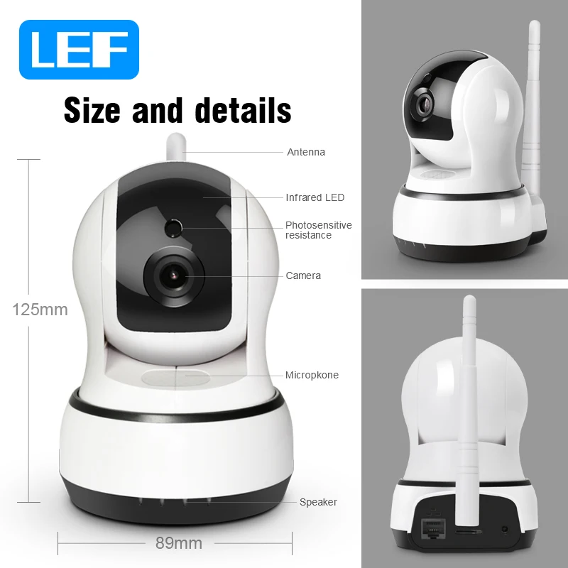 LEF C3 720P Беспроводная ip камера ночного видения домашняя видеонаблюдения wifi IP Cam