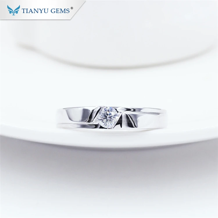Tianyu драгоценные камни простой пасьянс кольцо 925 серебро moissanite вечерние подарки