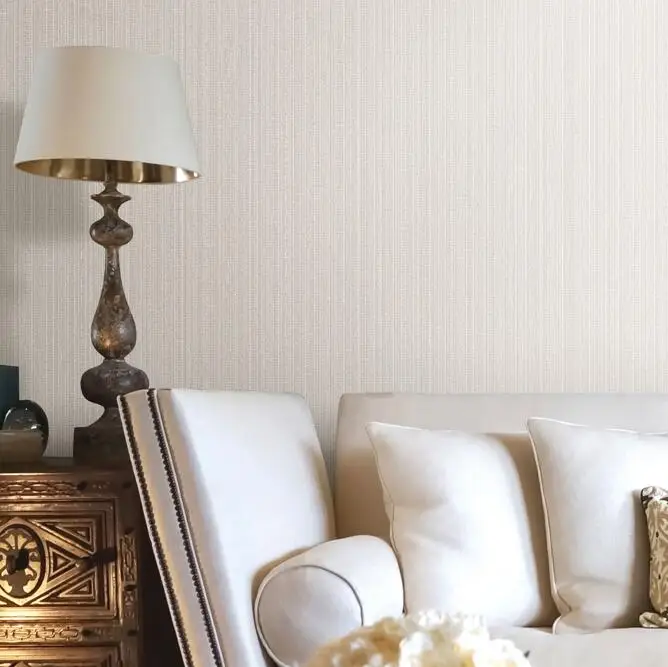 Однотонные полосатые обои современные универсальные нетканые в рулоне для