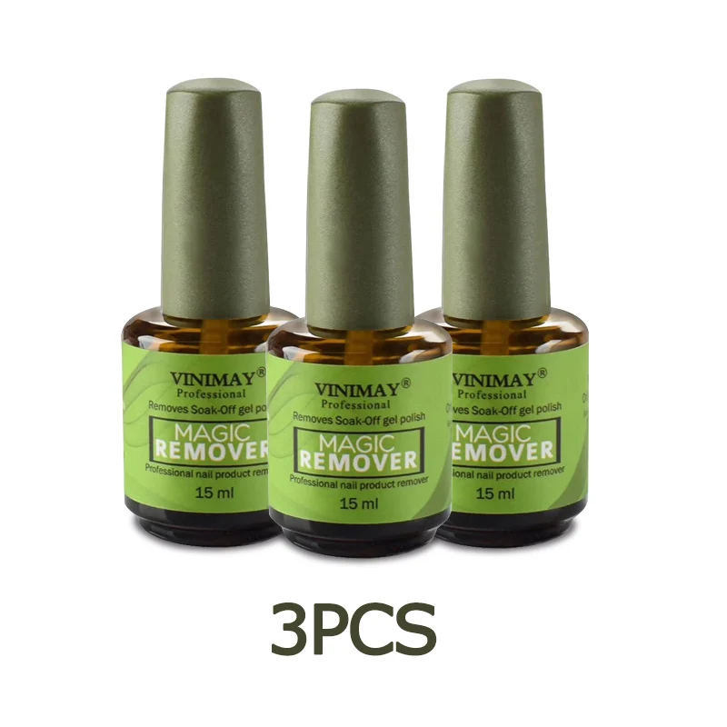 3pcs magic remover VINIMAY Burst Magic Remove UV средство для снятия гель-лака Замачивание праймер для ногтей акриловый чистящий обезжириватель для лака для ногтей 15 мл - Цвет: 3pcs magic remover