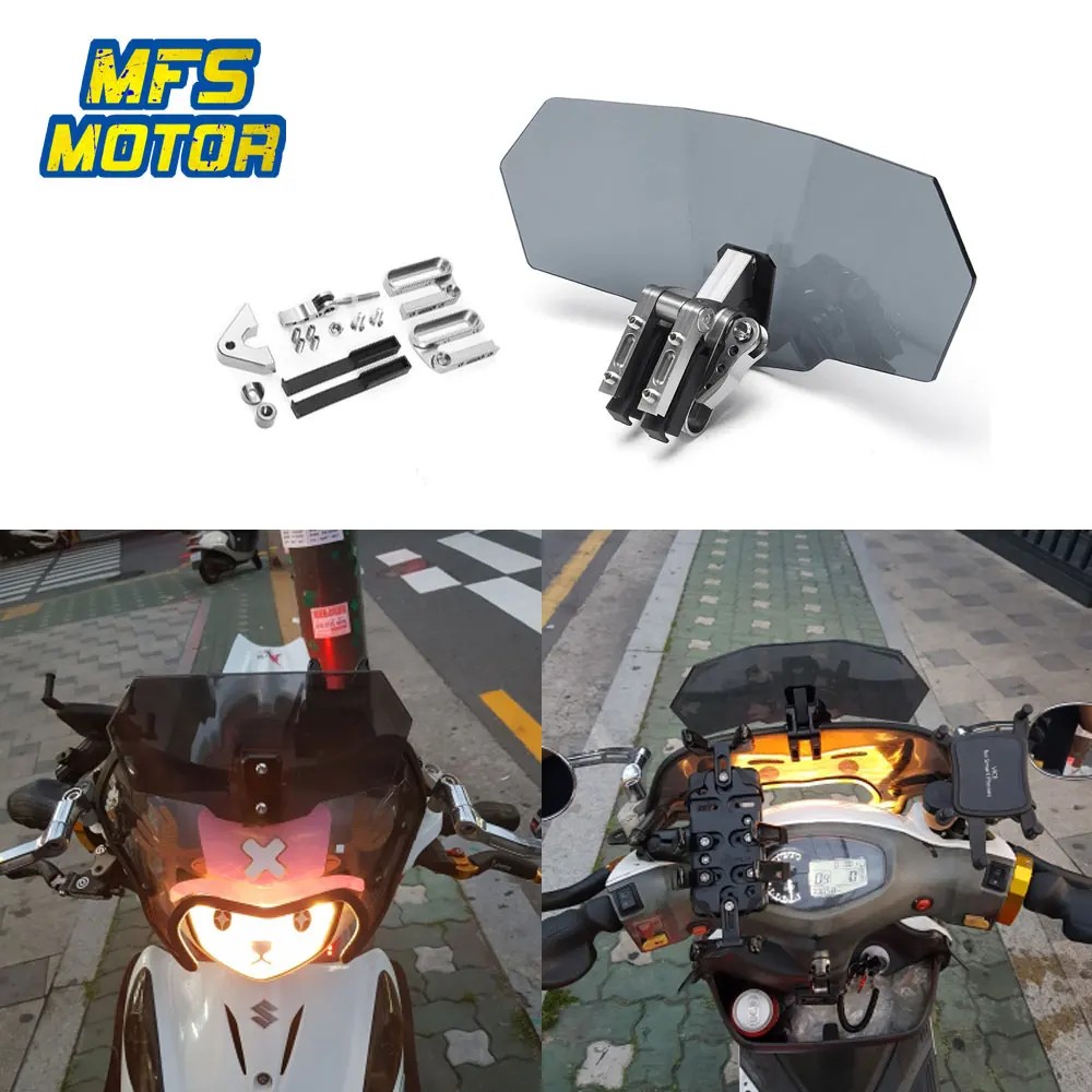 Универсальный Регулируемый удлинитель на лобовое стекло для мотоциклов Honda Yamaha