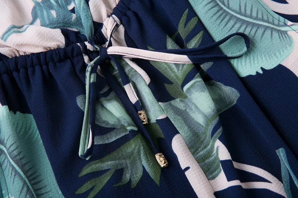 Летний Новый Boho Женский Повседневный Пояс с рюшами модный принт гофрированная