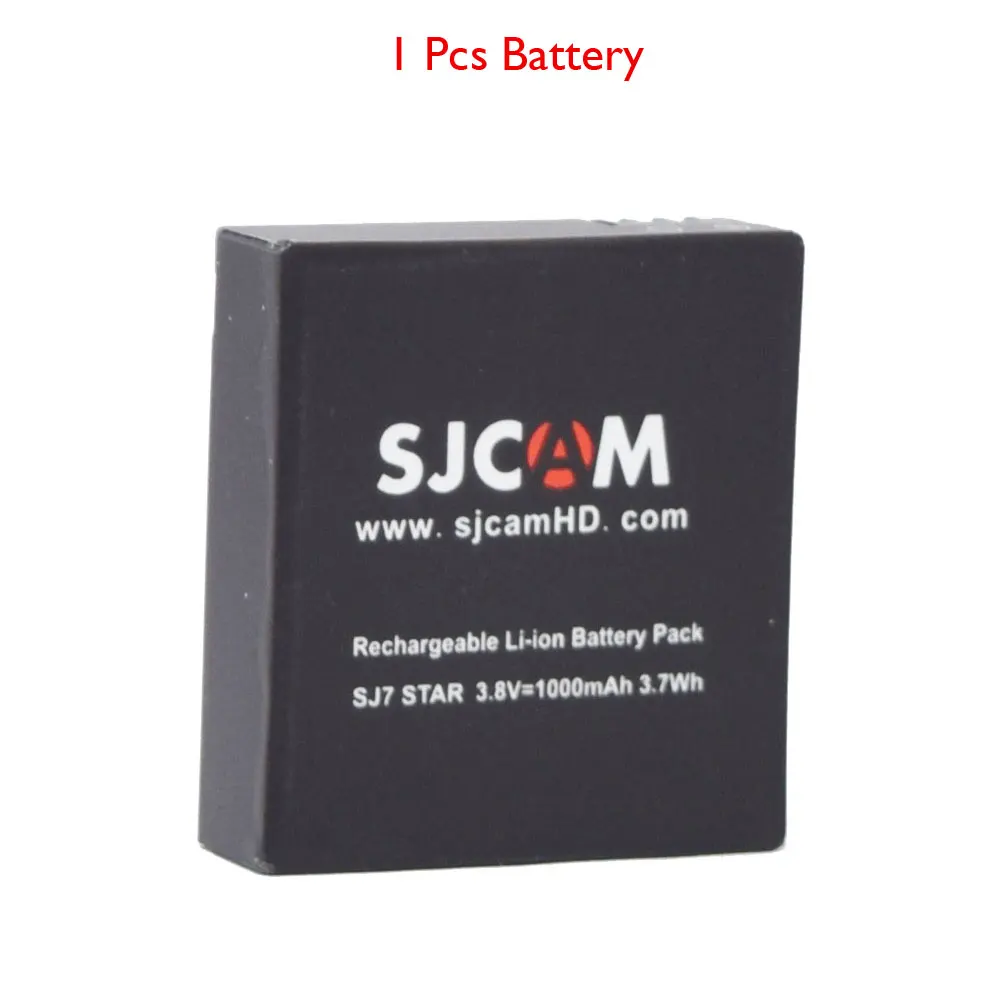 1 battery Оригинальные аксессуары SJCAM SJ7 Star 1000 мАч литий-ионные аккумуляторы и два порта зарядное устройство для SJ 7 S портов экшн-камер - Цвет: 1 battery