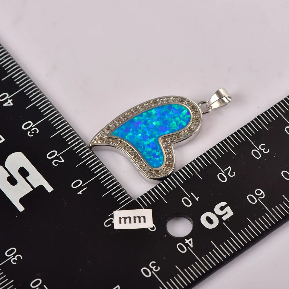 Подвеска P262 из серебра с голубым огненным опалом