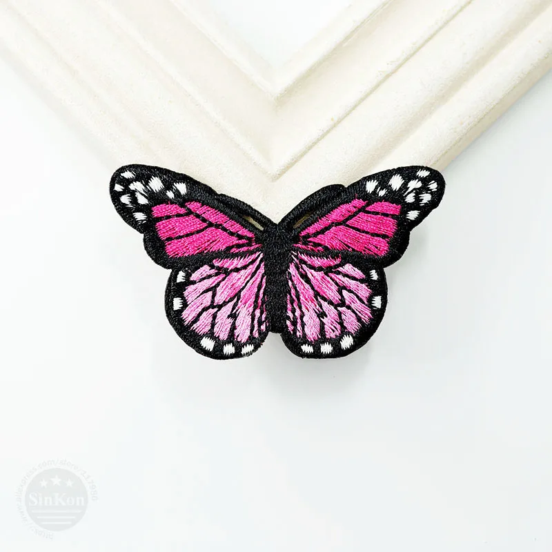 Розовая бабочка (Размер: 5 0 х8 см)|embroidery patch|decorative patchespatches appliques |