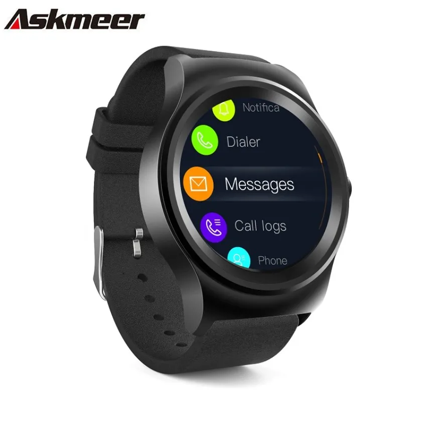 Круглые умные часы ASKMEER 1 28 &quot фитнес-трекер отвечающие на звонки монитор