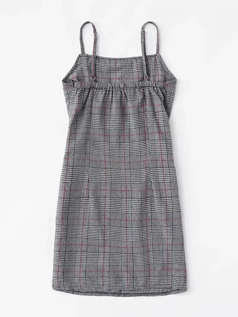 Модное Элегантное клетчатое Летнее мини платье с узором гусиная лапка Для женщин