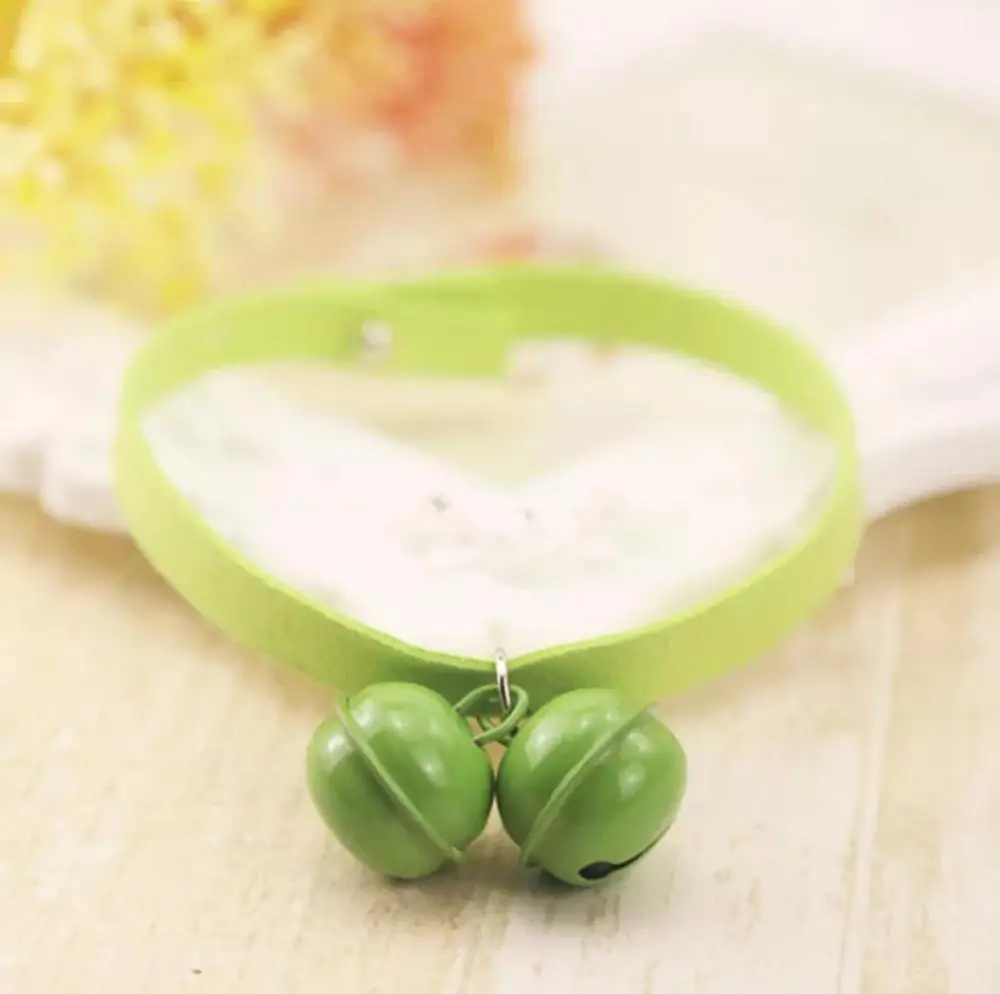 grass green SUPREPET 1 шт. милый карамельный цвет Кошачий ошейник ручной работы ошейник для питомца собаки щенок котенок Тедди Чихуахуа шейный ремень товары для домашних животных - Цвет: grass green