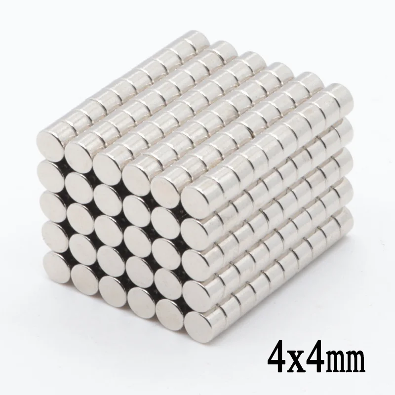 1000pcs 4x4 mm Strong Round Magnets Dia.4mm x 4mm 4*4mm N50 Rare Earth Neodymium Wooden Box Connection Magnet