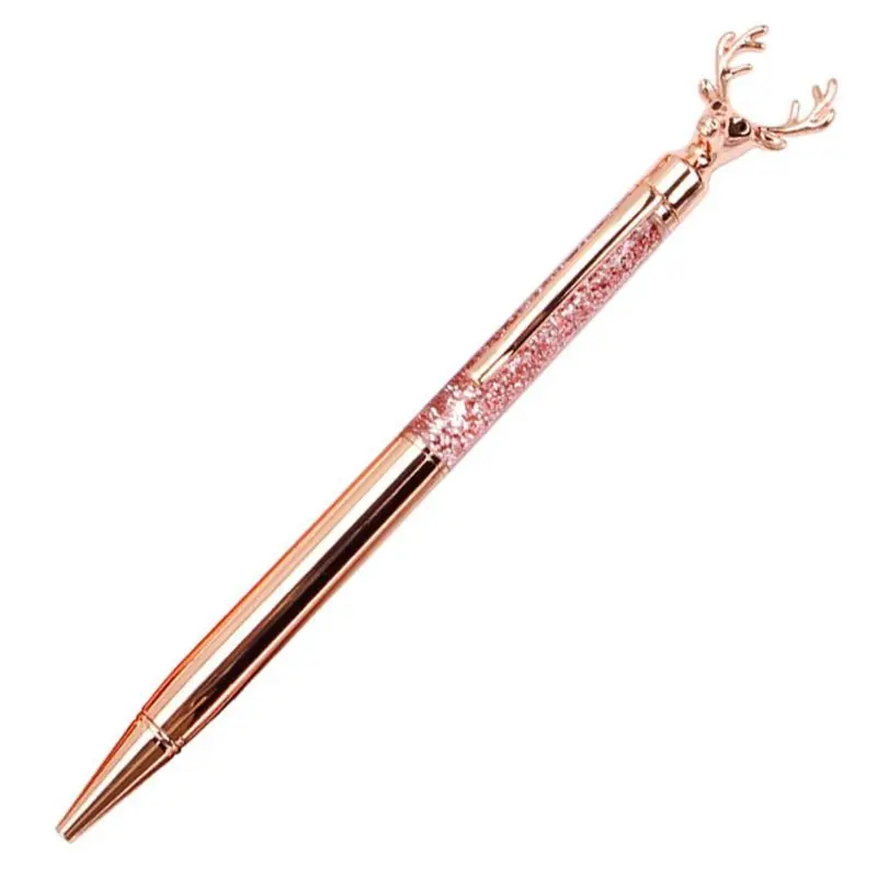0.7mm Luxury Deer Head Ballpoint Pen Flow Oil Metal High-grade Signature Pens Stationery School Office Supplies Christmas Gift