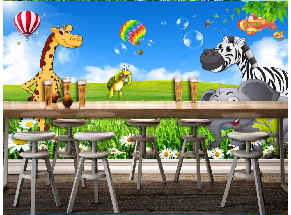 

Custom 3d photo wallpaper 3d wall murals wallpaper Beautiful scenery wallpaper children's room cartoon animal murals wall paper