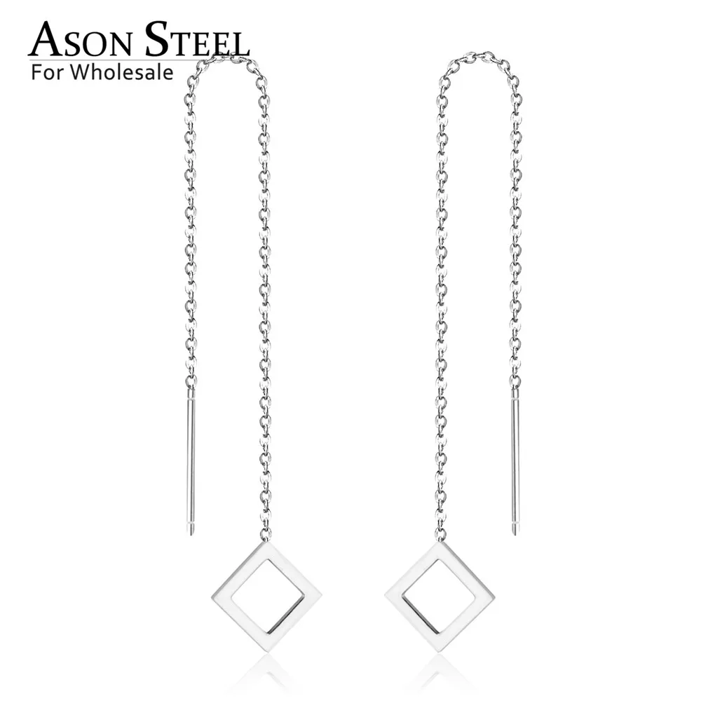 Женские серьги подвески ASONSTEEL длинные висячие из нержавеющей стали в Корейском