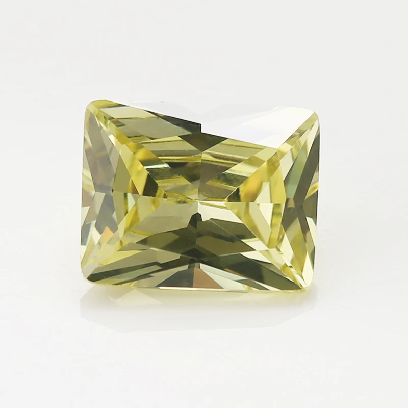 Оливковый цвет прямоугольной формы CZ камень 5A 2x3-5x10mm искусственные камни