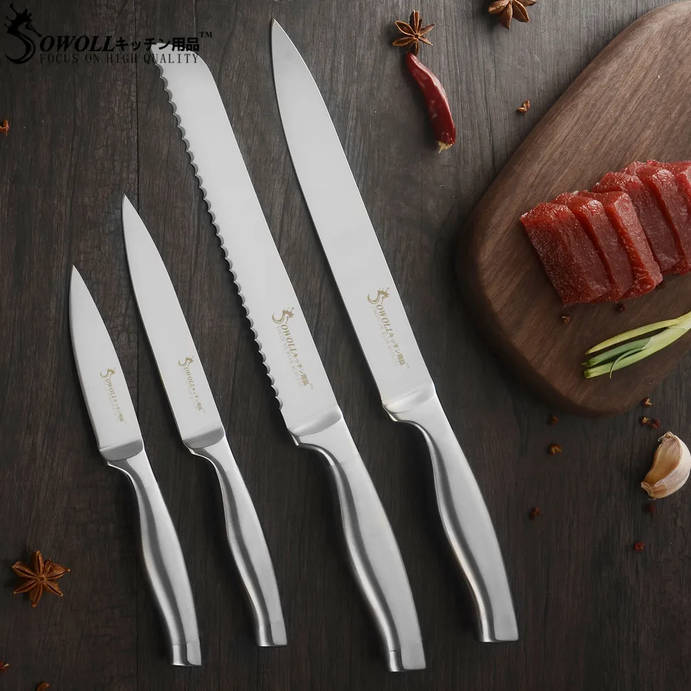 Sowoll 4 шт. Кухня Ножи комплект Нержавеющая сталь высокоуглеродистой лезвие