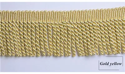 Gold yellow Qgvish 12 м/лот 10 см широкие занавески кружевные планки витые веревки DIY для штор ткани бахрома Аксессуары для штор кружевная лента - Цвет: Gold yellow