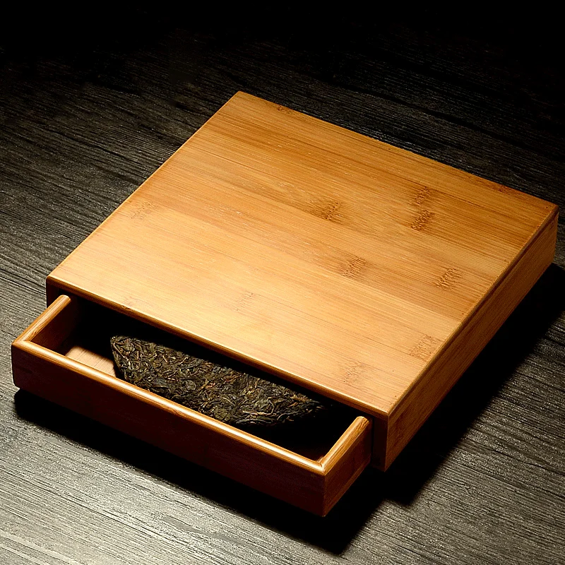 Puer коробка для хранения чая Натуральный Бамбуковый сепаратор квадратные коробки