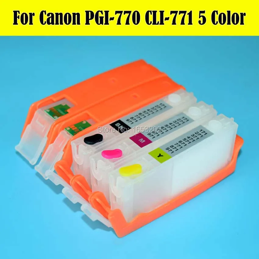 5 цветов/комплект для Canon PGI-770 CLI-771 чернильный картридж PIXMA MG5770 MG6870 принтер с
