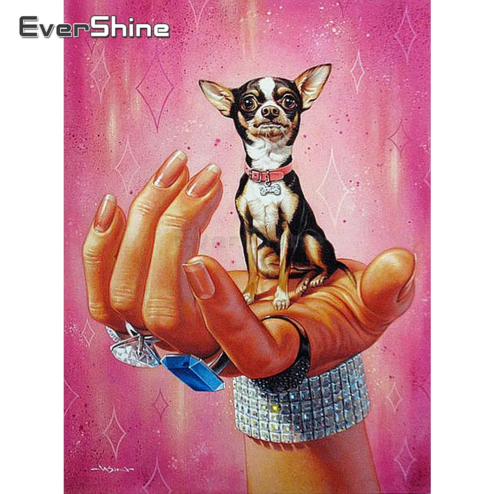 EverShine 5D DIY Diamond Painting Animals Picture Of Rhinestones Embroidery Full Display Dog Mosaic Wall Decor|Алмазная мозаика и