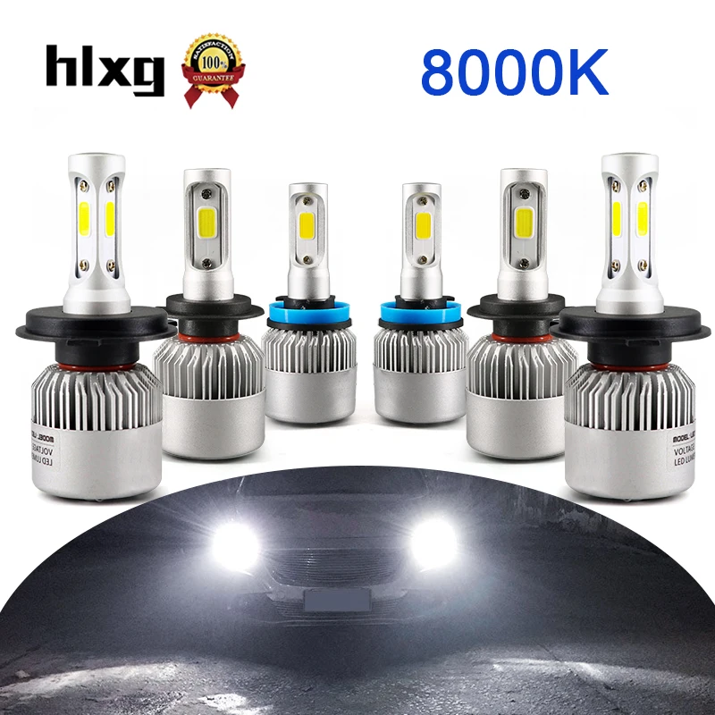 Hlxg 2x комплект h7 Авто S2 светодиодные фары 72 Вт 8000 К лампы h4 Hb4 Hi Lo дальнего ближнего