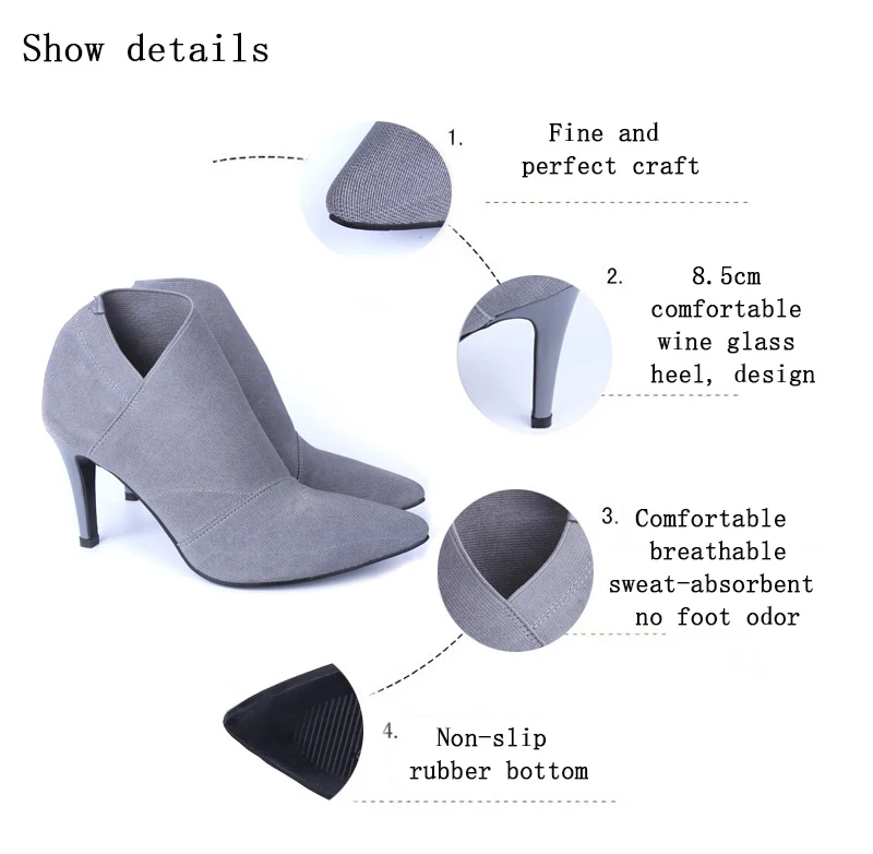 Женские ботинки на высоком каблуке; большие Size34-41Fashion; женские ботинки на высоком каблуке; модные ботинки для молодых девушек; тканевые Ботинки на каблуке 8,5 см; L33